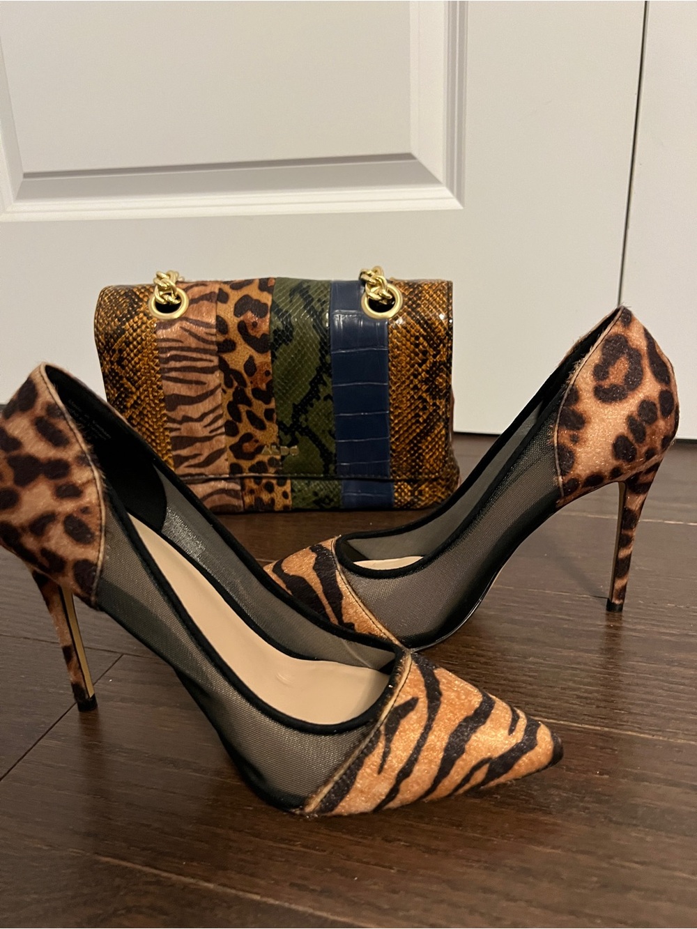 Aldo Brown Leopard & Tiger Print Pointed-Toe Pumps